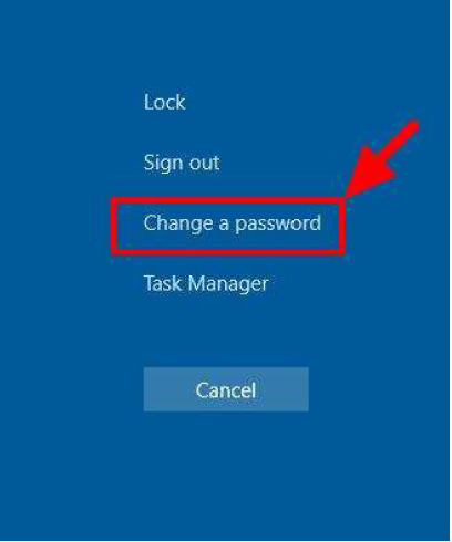 Click on Change a password