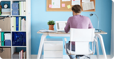 A Man Using Virtual Desktop