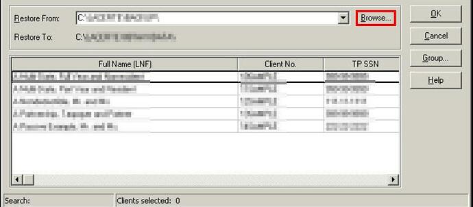 How to restore the Lacerte data